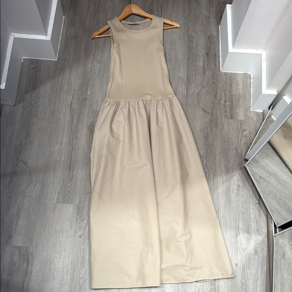 Mango Ribbed Beige Top